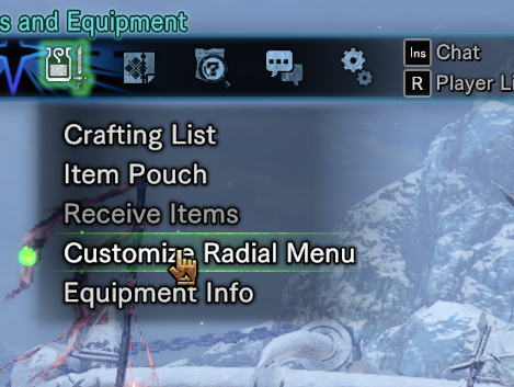 Radial Menu example screenshot